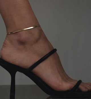 18k Gold Filled Herringbone Anklet